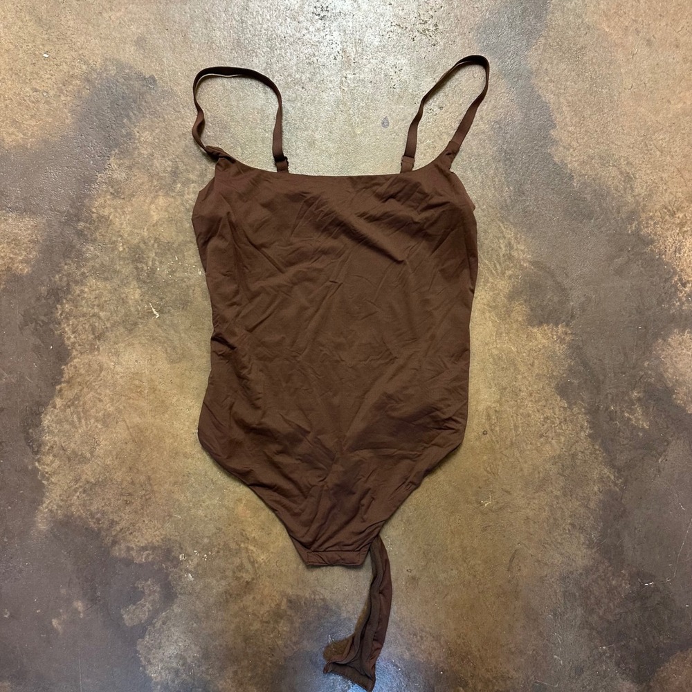 Popilush Brown Bodysuit Sleeveless Adjustable Straps Casual Everyday M